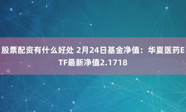 股票配资有什么好处 2月24日基金净值：华夏医药ETF最新净值2.1718